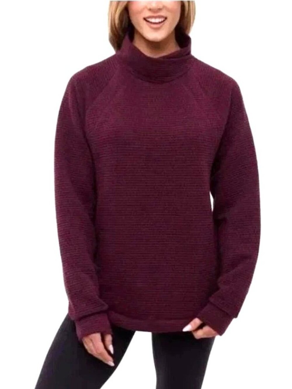 NWT Bench Urbanwear Women's S Maroon Textured Pullover Sweater